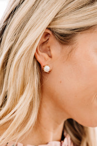 white stud earrings