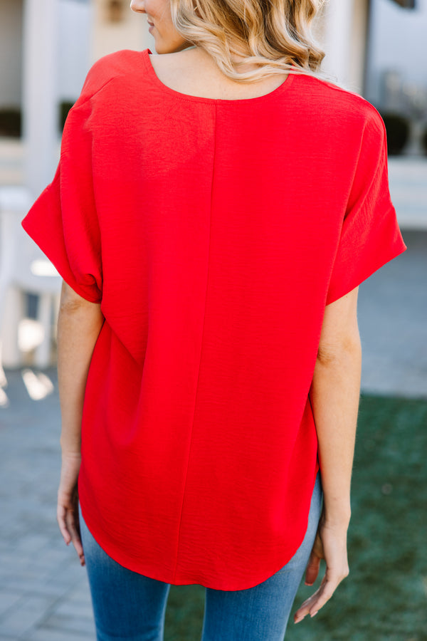 The Slouchy Red Relaxed Top