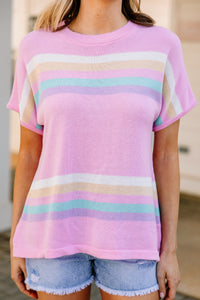 pink striped tee