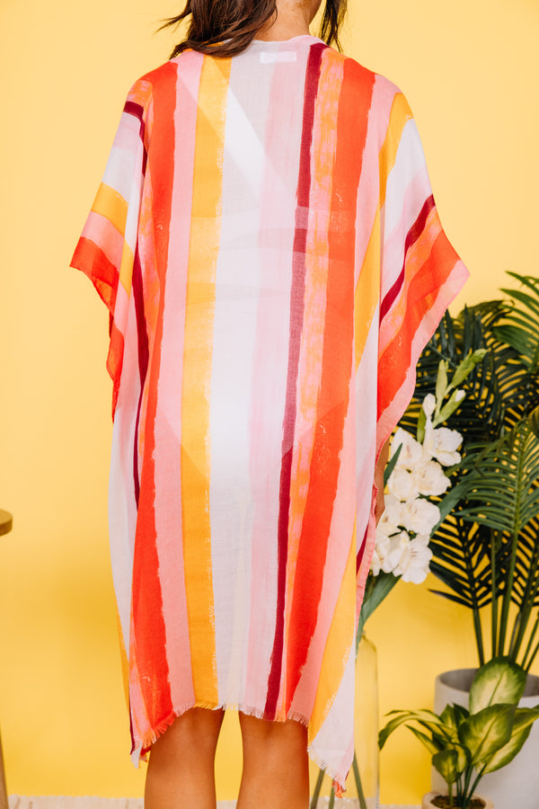 bold striped kimno coverup