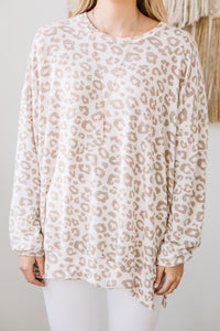 It's All Possible Taupe Brown Leopard Tunic