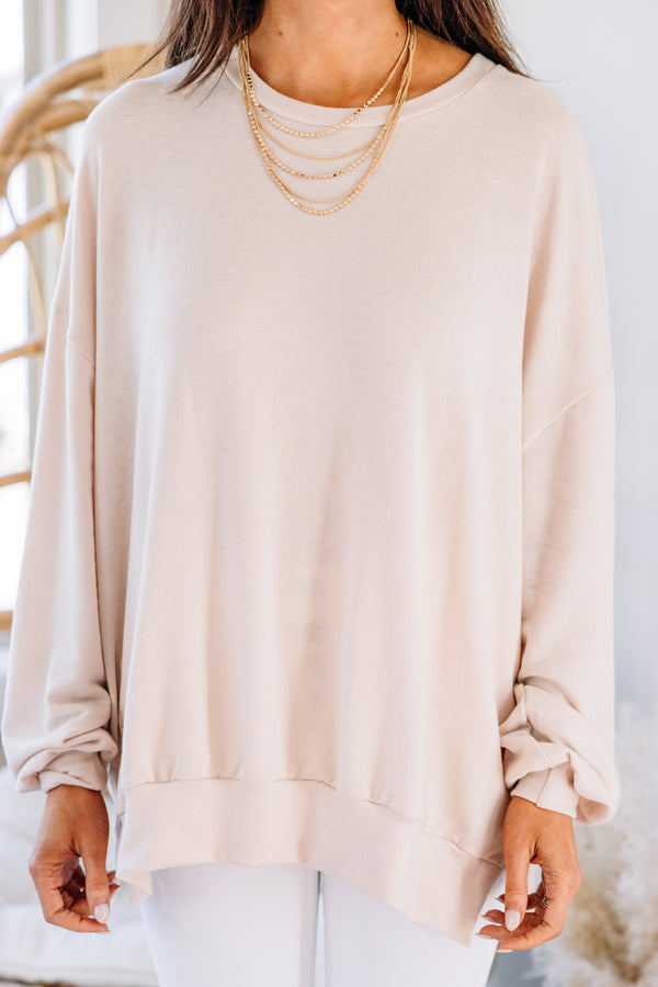 It's All Possible Beige Brown So Soft Tunic