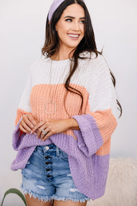 colorblock purple sweater