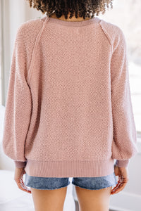 textured spring pink sweater