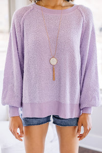 Find You Well Lavender Purple Textured Sweater