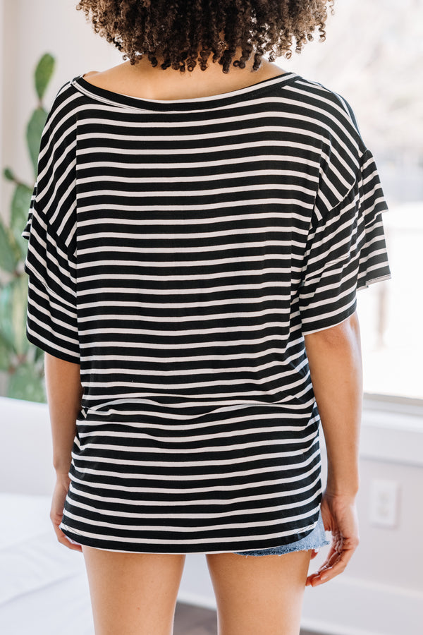 striped short sleeve top