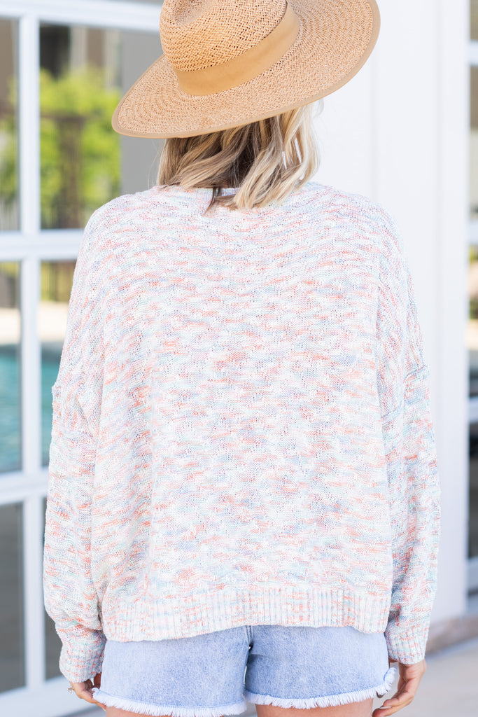 Light Orange Confetti Sweater - Trendy Women's Sweaters – Shop the Mint