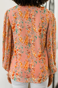 bubble sleeve floral blouse