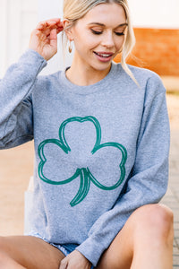 gray st. patrick's day sweatshirt