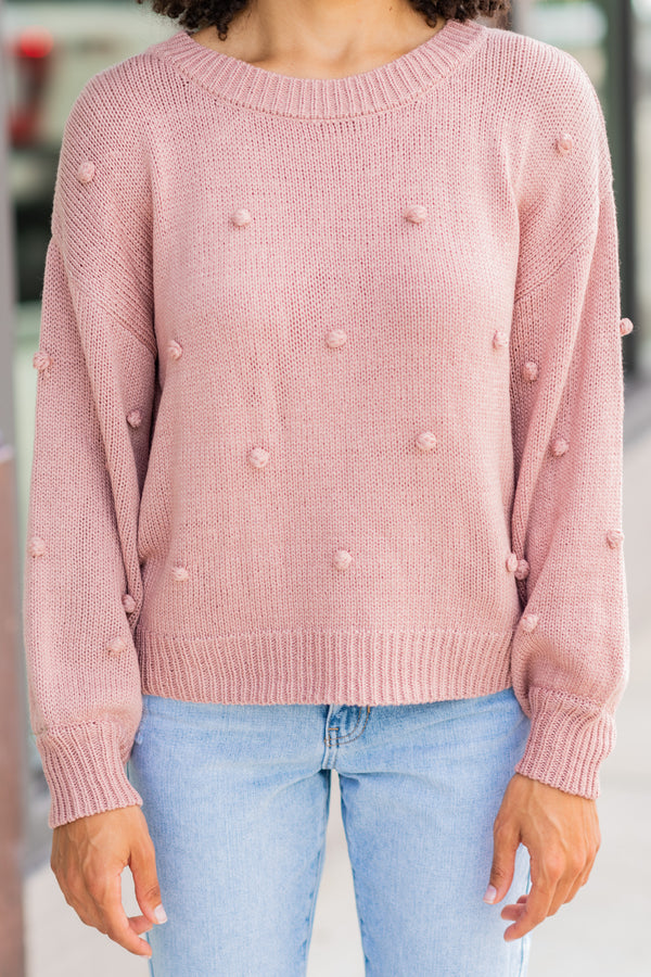 pink pompom sweater
