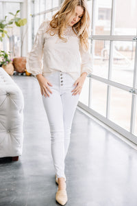 feminine white lace blouse