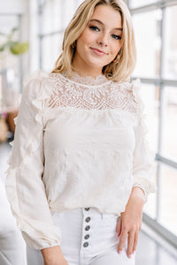 feminine white lace blouse