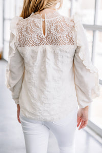 feminine white lace blouse