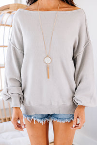 causal comfy gray sweater