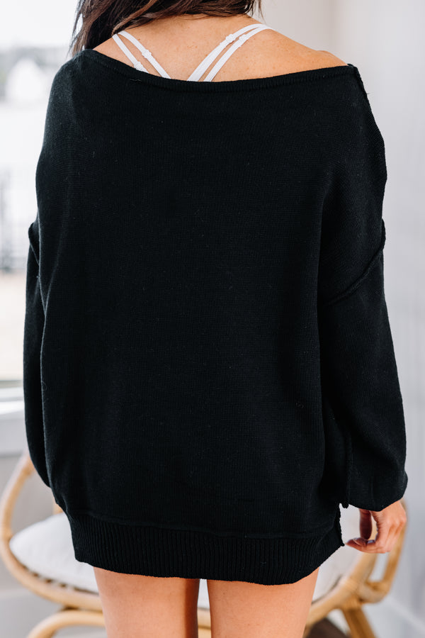 causal comfy black sweater