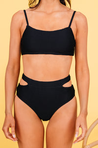 solid black bikini top