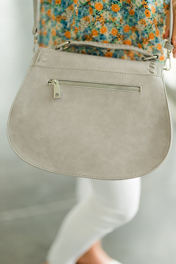 gray saddle bag