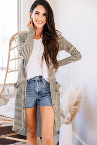 long line striped cardigan