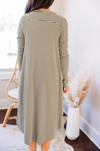 long line striped cardigan