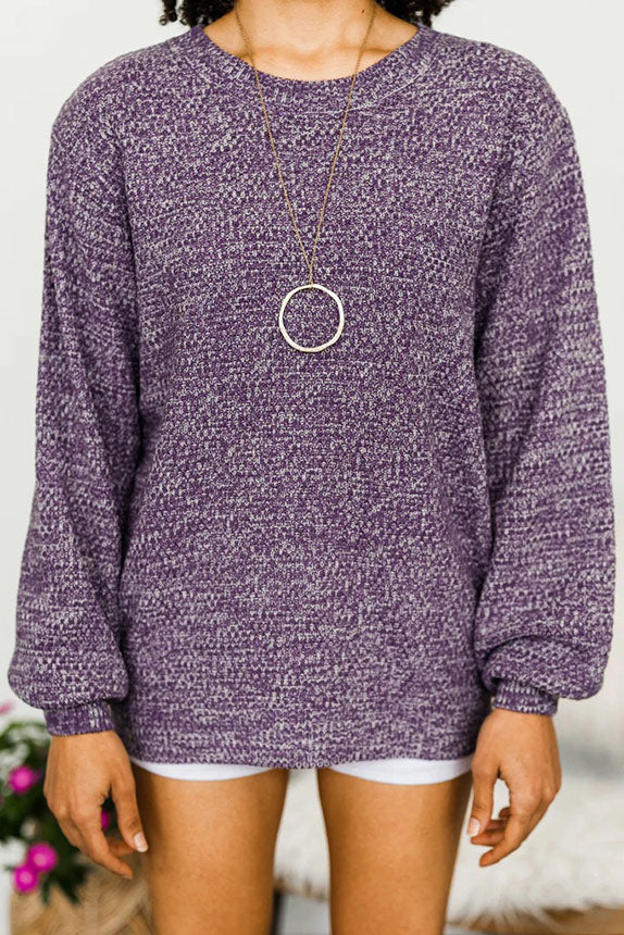 The Slouchy Lilac Gray Bubble Sleeve Sweater