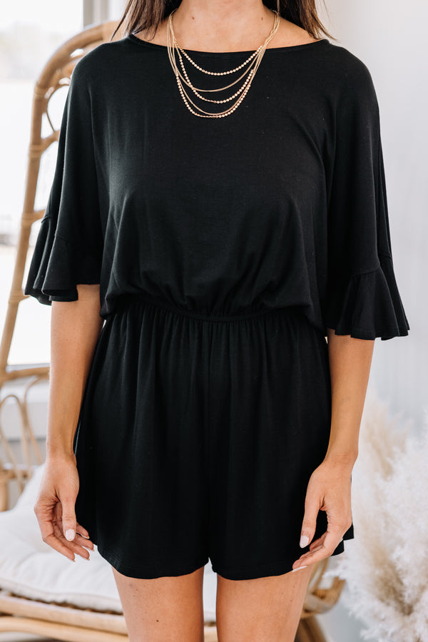 casual cute black romper