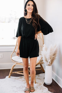 casual cute black romper