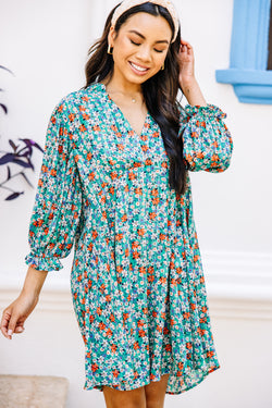Flowy Green Ditsy Floral Dress - Fun Spring Dresses – Shop the Mint