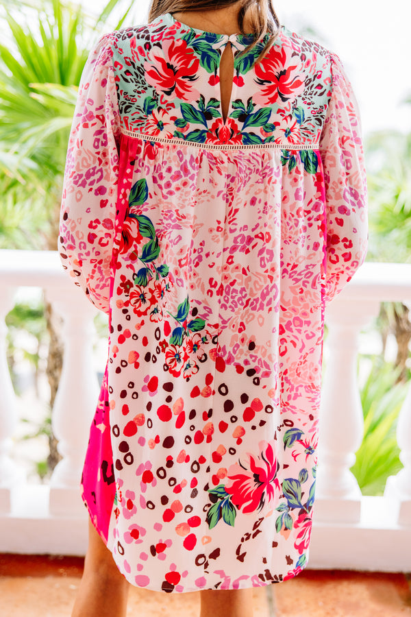 Vibrant Fuchsia Pink Mixed Print Dress - Women's Spring Dresses Shop the Mint Vibrant Fuchsia Pink Mixed Print Dress - Women's Spring Dresses Shop the Mint
