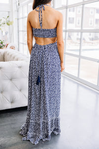 ditsy floral halter maxi dress