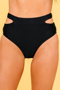 solid black cutout bikini bottoms