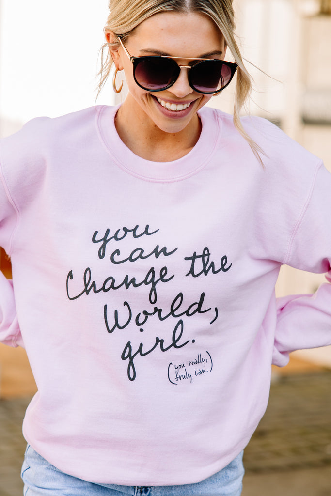 Empowering Light Pink Graphic Sweatshirt IWD Top Shop the Mint