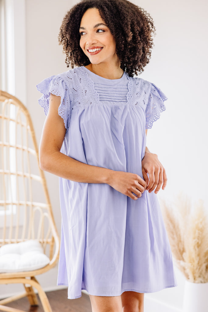 Feminine Lavender Purple Babydoll Dress Cute Women's Dresses Shop