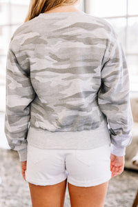 light gray camo pullover