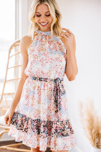 Easy Influence Ivory White Floral Dress