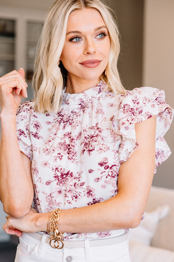 floral ruffled blouse