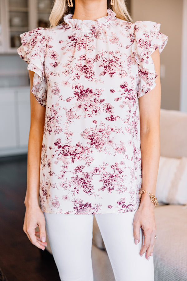 floral ruffled blouse