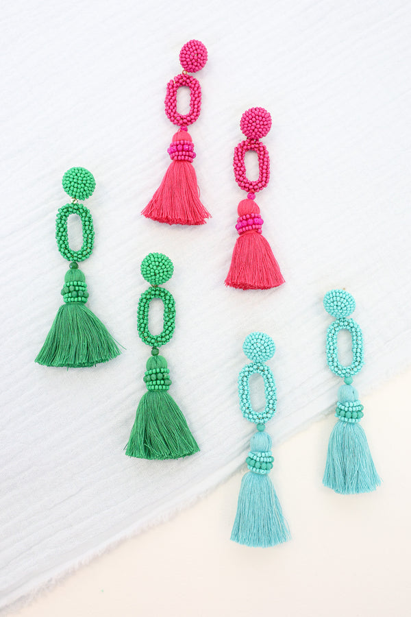 All For Fun Turquoise Beaded Earrings