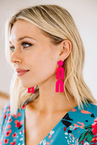 vibrant pink earrings