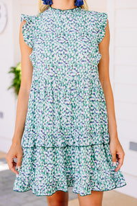 ditsy floral green dress