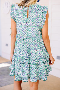 ditsy floral green dress