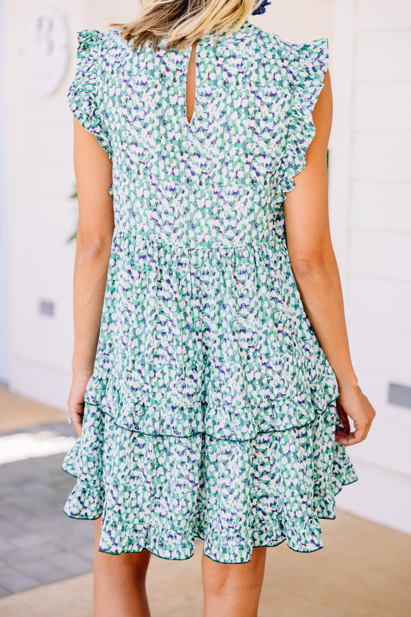 ditsy floral green dress