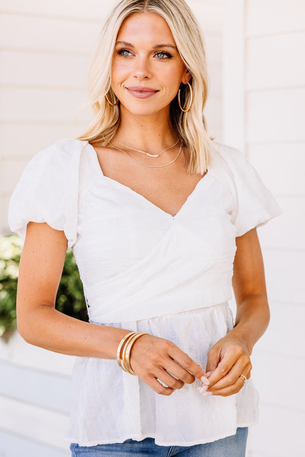 white puff sleeve blouse