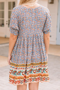 mixed print boho dress