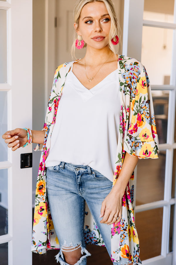 floral bright kimono