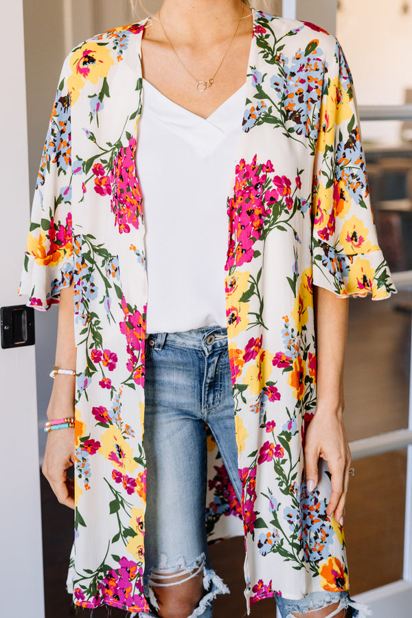 floral bright kimono