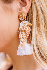 Treasure Jewels: Bower Bird Champagne Earrings