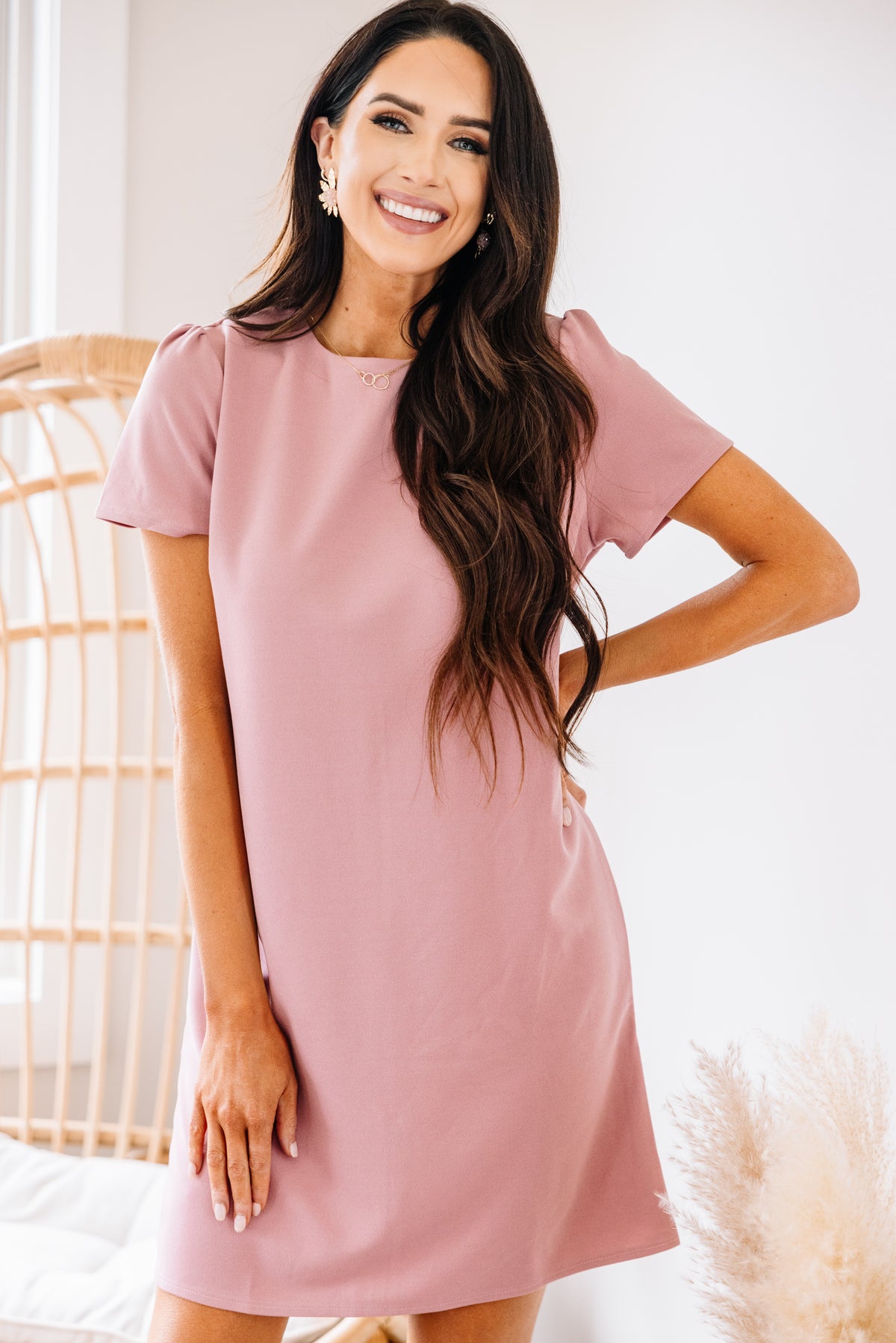 Blush shift dress sale