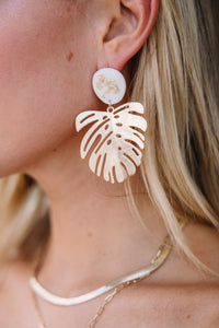 palm leaf earrings