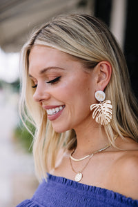 palm leaf earrings