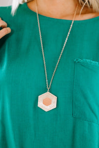 geometric gold necklace